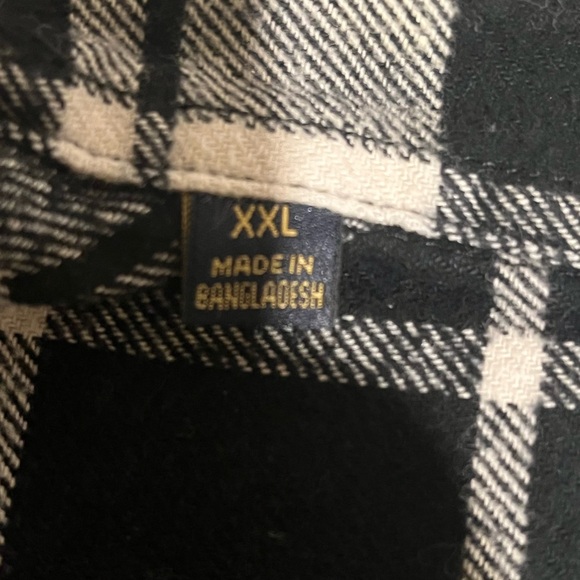 JACHS heritage flannel heavyweight black and white plaid shirt xxl - Picture 7 of 9